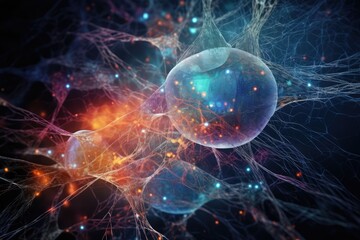Obraz premium Colorful Human brain sponge, cognitive mental soak neurons. Neuronal connections, fostering neuroplasticity. Knowledge uptake cerebral landscape, intellectual reservoir ready for cognitive exploration