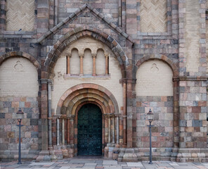 Fototapeta premium entrance to the cathedral of Ribe in Denmark