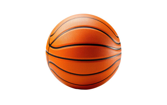The Basketball, Reverberating Off the Court, Invokes Moments of Rebounding Mastery on a White or Clear Surface PNG Transparent Background.