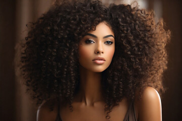 Beautiful african american young woman with afro hairstyle