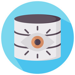 data vision round flat vector icon