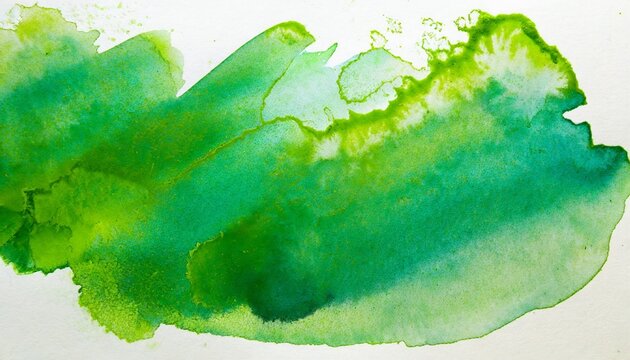 watercolor texture stain green with water color blots and wet paint