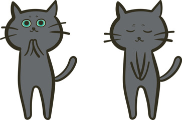 お願いするやんちゃなロシアンブルーのイラスト