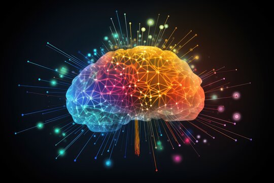Colored Neural neuroscience love, brain amorous feelings. Chemical symphony dopamine, oxytocin, serotonin, endorphins, affection waves, passion, devotion and Phenylethylamine (PEA) romantic tapestry