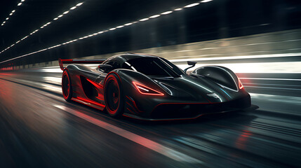 The top speed of a track-focused hypercar. - obrazy, fototapety, plakaty