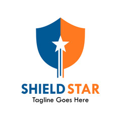 Star shield logo template illustration