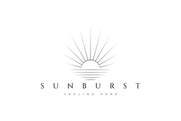 Sunburst Daylight Bright Nature Reflection Light Abstract Minimalist Logo