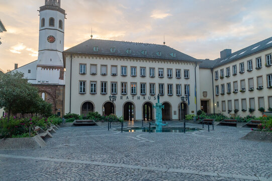 Frankenthal, Germany - October 7, 2023: Town Hall (Rathaus) of Frankenthal.