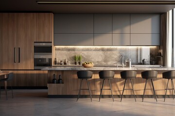 Sleek and modern kitchen interior design.