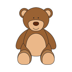 Obraz premium kids drawing Vector illustration teddy bear flat cartoon isolated