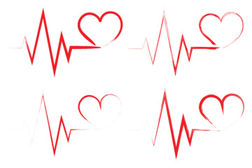 ECG heart beat line icon symbol, Heart beat pulse hospital logo sign.