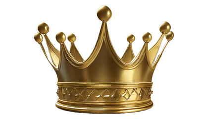 Royal Gold crown isolated on white background. Gold crown 3d icon