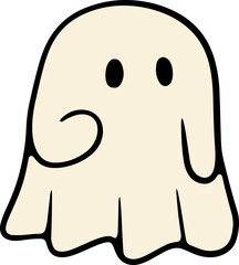 Retro Vintage hooded ghost, donning sunglasses and enjoying the summer in this fun hand-painted PNG illustration collection. Perfect for Halloween and summer vibes