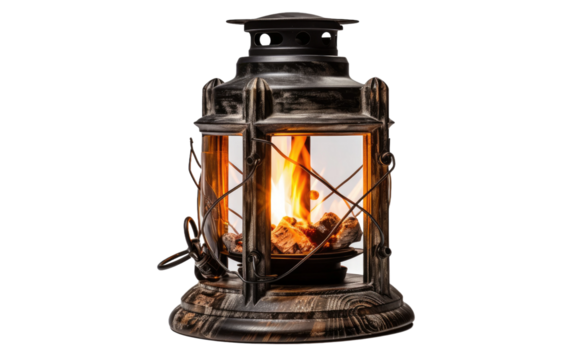 Chimney Starter Lantern, A Beacon for Sizzling BBQ Beginnings on a White or Clear Surface PNG Transparent Background.