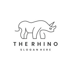 Creative line art logo of Rhino, Abstract logo
