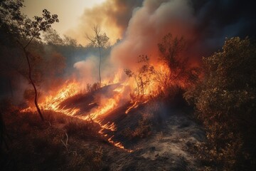 Fototapeta premium Fire in the forest
