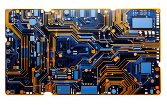 Circuit Board, Mapping the Flow of Information in the Language of Zeros and Ones on a White or Clear Surface PNG Transparent Background.