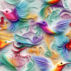 Fototapeta premium abstract background with birds created with Generative Ai