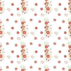 Free vector small winter flowers pattern design.