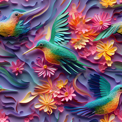 Fototapeta premium abstract background with birds created with Generative Ai