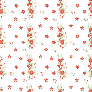 Free vector small winter flowers pattern design.