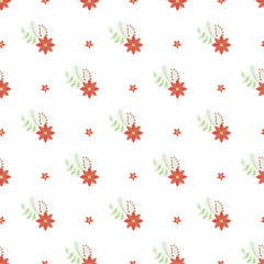 Free vector small winter flowers pattern design.