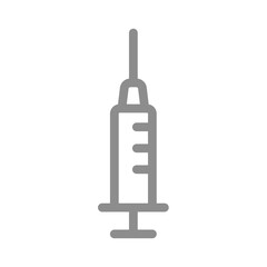 Syringe line vector icon. Immunization and injection outline symbol, editable stroke.