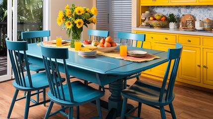 A color scheme that complements your dining table and chairs.