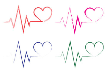ECG heart beat line icon symbol, Heart beat pulse hospital logo sign.
