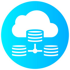 database server round solid vector icon