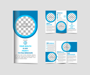 Creative Medical  Health Care Tri Fold Brochure Template  Editable And Resizable