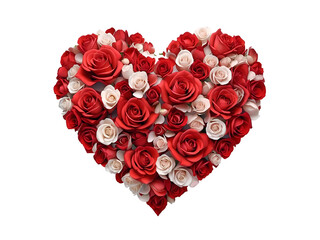 Heart made of red roses, Valentine's day, Generative AI