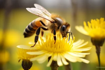 Fotobehang bee on a flower © DoctorX