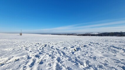 Fototapeta na wymiar White landscape from winter Poland
