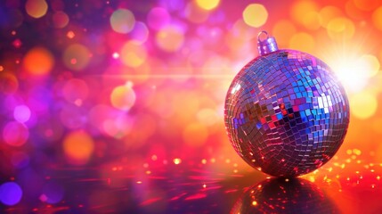 Obraz na płótnie Canvas Colorful disco ball with disco lights