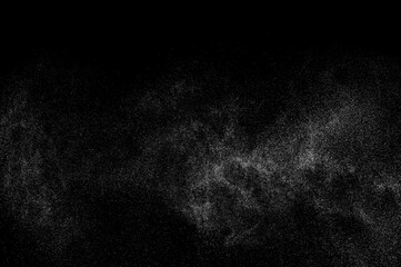 Abstract splashes of water on black background. White explosion. Light overlay texture.	
 - obrazy, fototapety, plakaty