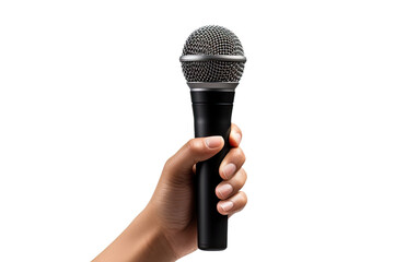 The Future of Mic Holding and Advanced Vocal Delivery Techniques on a White or Clear Surface PNG Transparent Background.