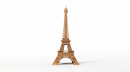 Fotobehang gold eiffel tower isolated on white background © Surasri