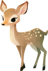 Cute deer illustration isolated on transparent background. PNG