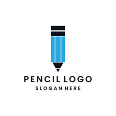 Creative pencil logo design vector template