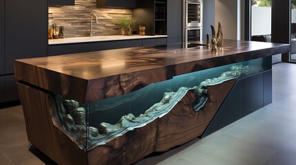 A kitchen island with a waterfall countertop for a modern look.