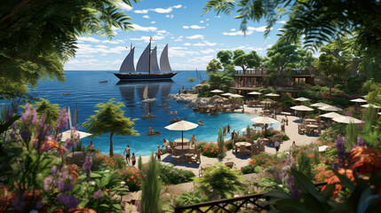 tropical resort high definition photographic creative image