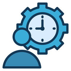 Working Hours Blue Colour Icon