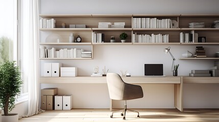 A minimalist home office with clean lines and simplicity.