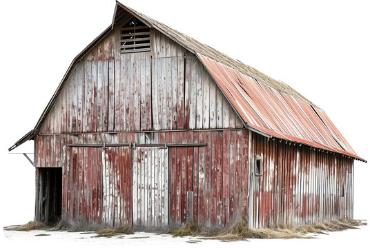 Old Barn isolated on transparent background. PNG
