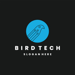 bird technology logo vector design illustration.