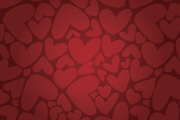 Vector love heart pattern, vector hand drawn Valentine's Day pattern, Valentine's Day background.