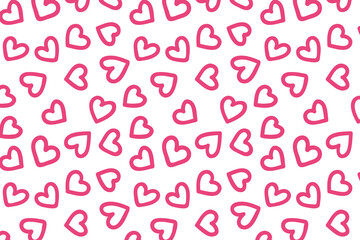 Vector love heart pattern, vector hand drawn Valentine's Day pattern, Valentine's Day background.