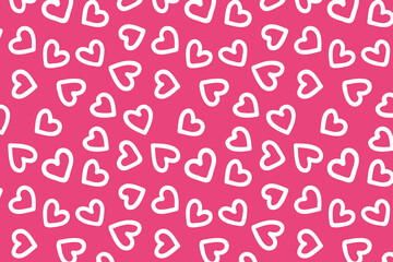 Vector love heart pattern, vector hand drawn Valentine's Day pattern, Valentine's Day background.