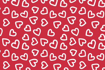 Vector love heart pattern, vector hand drawn Valentine's Day pattern, Valentine's Day background.